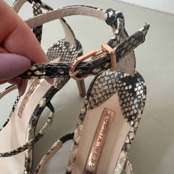 Sophia Webster Snakeskin Strappy Heels – Size 7.5, Ultra Chic Design - Picture 13 of 14